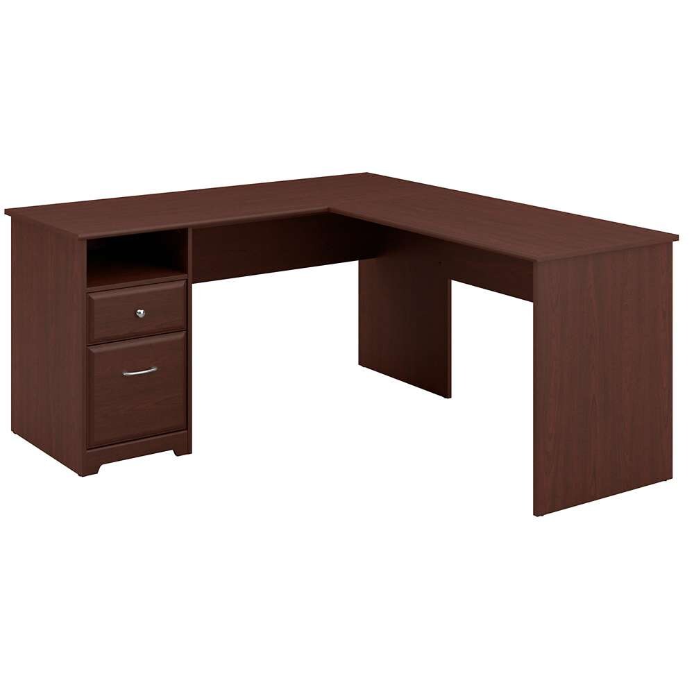 Bush Furniture - Cabot 60W L Shaped Computer Desk with Drawers in Harvest Cherry - CAB044HVC veiw 1