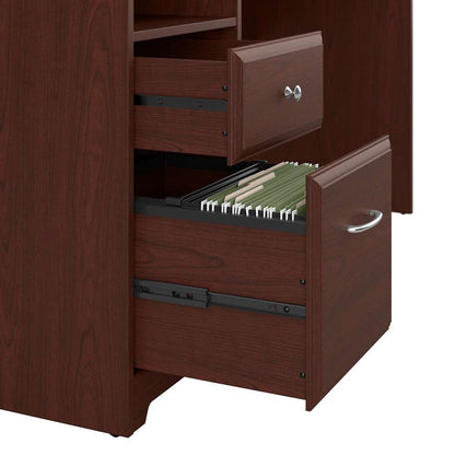 Bush Furniture - Cabot 60W L Shaped Computer Desk with Drawers in Harvest Cherry - CAB044HVC veiw 6