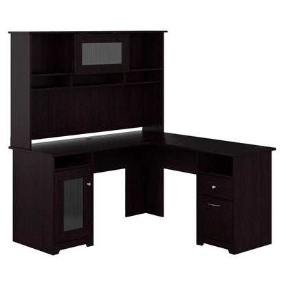 Bush Furniture - Cabot 60W L Shaped Computer Desk with Hutch in Espresso Oak - CAB001EPO veiw 1