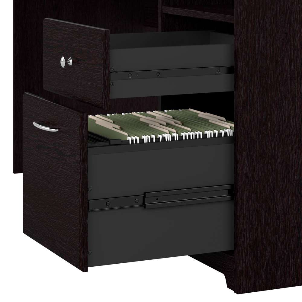 Bush Furniture - Cabot 60W L Shaped Computer Desk with Hutch in Espresso Oak - CAB001EPO veiw 3