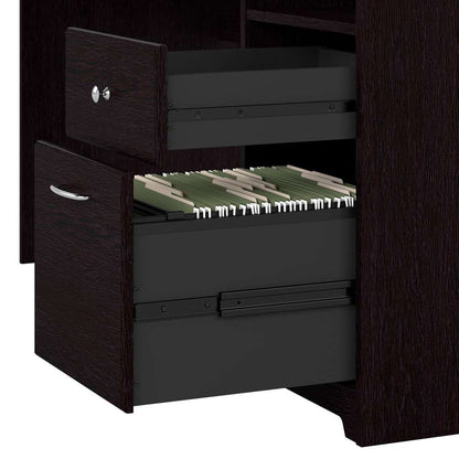 Bush Furniture - Cabot 60W L Shaped Computer Desk with Hutch in Espresso Oak - CAB001EPO veiw 3