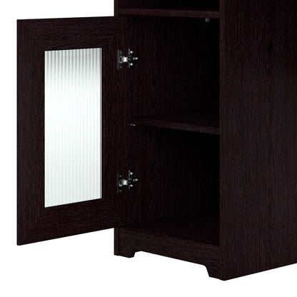 Bush Furniture - Cabot 60W L Shaped Computer Desk with Hutch in Espresso Oak - CAB001EPO veiw 4