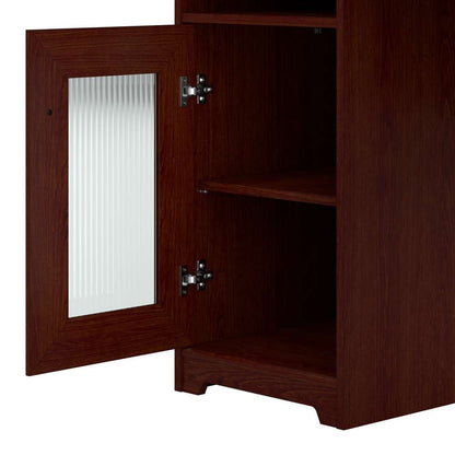 Bush Furniture - Cabot 60W L Shaped Computer Desk with Hutch in Harvest Cherry - CAB001HVC veiw 5