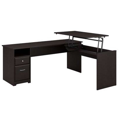 Bush Furniture - Cabot 72W 3 Position L Shaped Sit to Stand Desk in Espresso Oak - CAB050EPO veiw 1