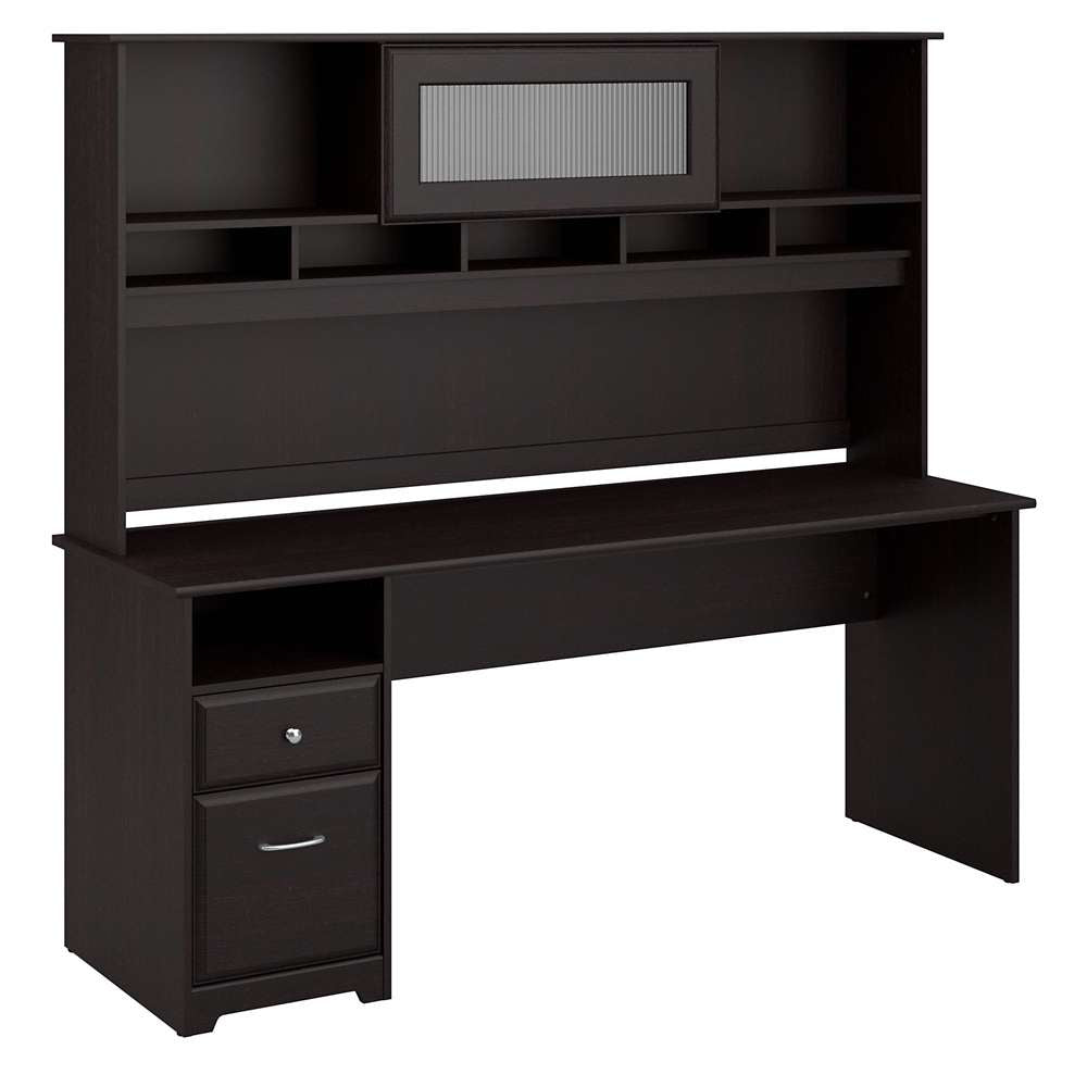 Bush Furniture - Cabot 72W Computer Desk with Hutch and Drawers in Espresso Oak - CAB049EPO veiw 1