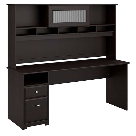 Bush Furniture - Cabot 72W Computer Desk with Hutch and Drawers in Espresso Oak - CAB049EPO veiw 1