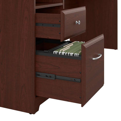 Bush Furniture - Cabot 72W Computer Desk with Hutch and Drawers in Harvest Cherry - CAB049HVC veiw 6