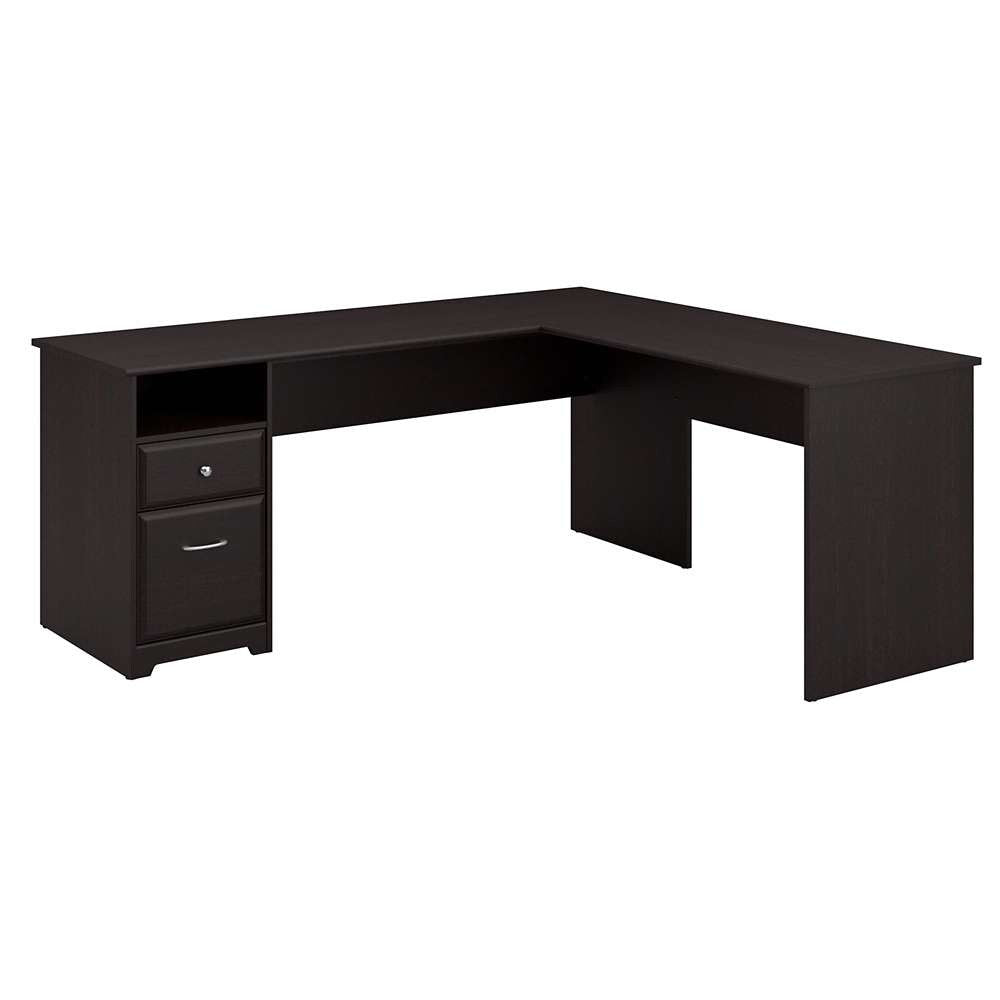 Bush Furniture - Cabot 72W L Shaped Computer Desk with Drawers in Espresso Oak - CAB051EPO veiw 1