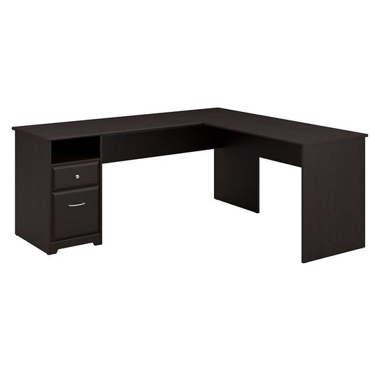 Bush Furniture - Cabot 72W L Shaped Computer Desk with Drawers in Espresso Oak - CAB051EPO veiw 1