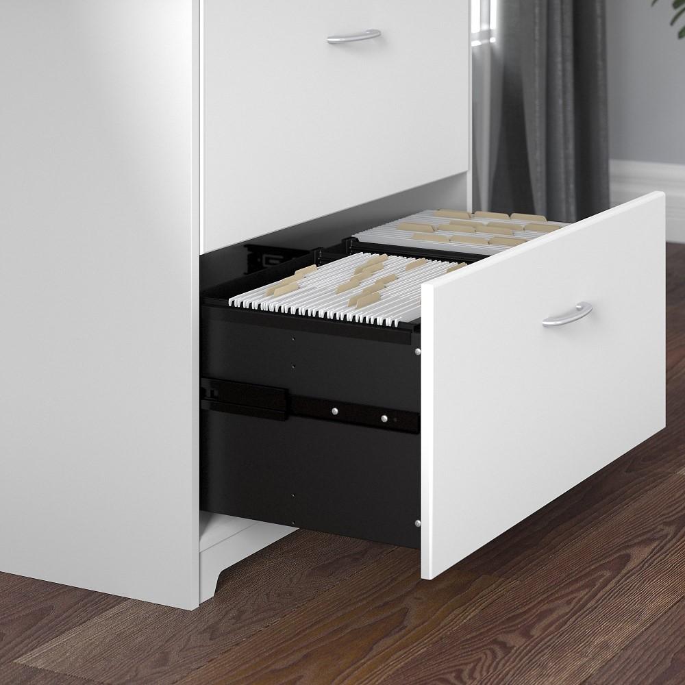 Bush Furniture - Cabot 2 Drawer Lateral File Cabinet in White - WC31980 veiw 4