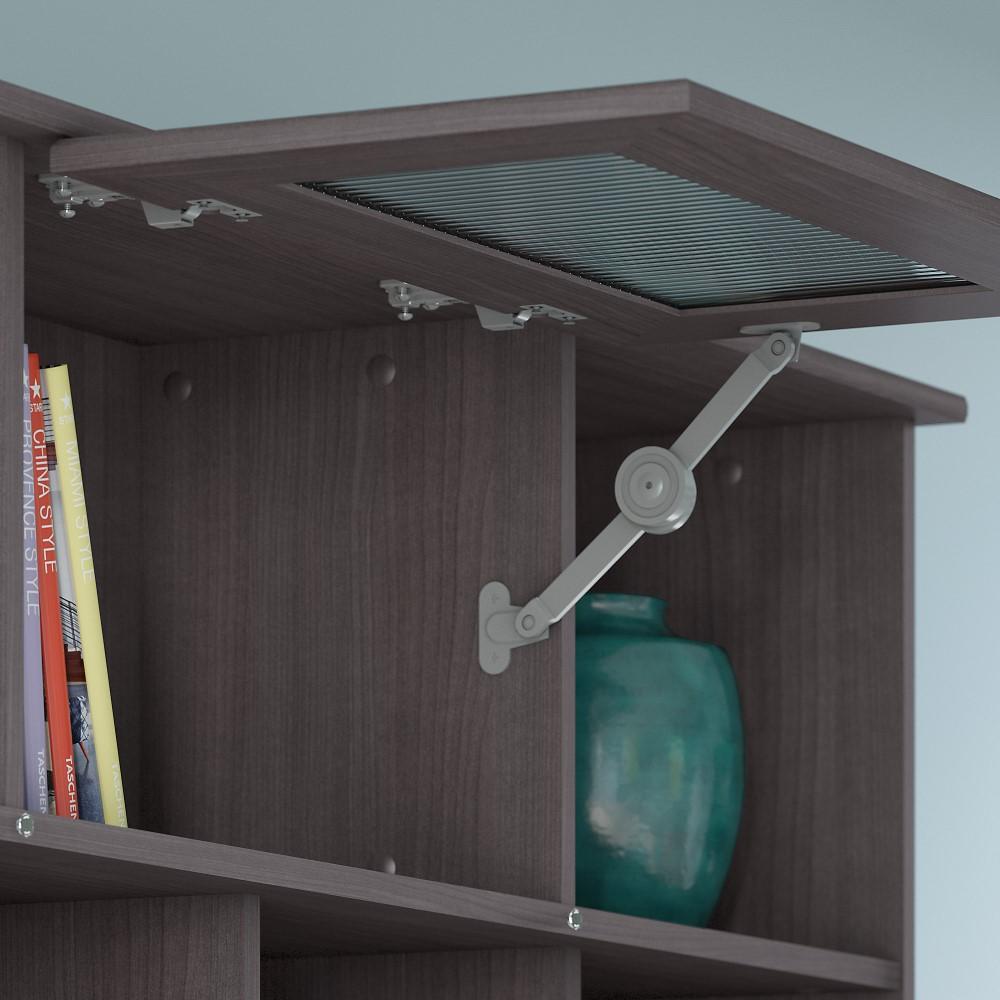 Bush Furniture - Cabot L Shaped Desk with Hutch in Heather Gray - CAB001HRG veiw 4