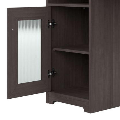 Bush Furniture - Cabot L Shaped Desk with Hutch in Heather Gray - CAB001HRG veiw 7