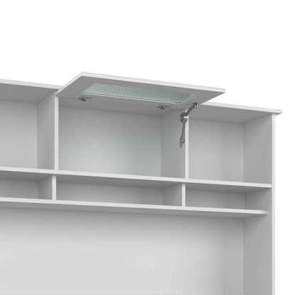 Bush Furniture - Cabot 60W L Shaped Computer Desk with Hutch in White - CAB001WHN veiw 6