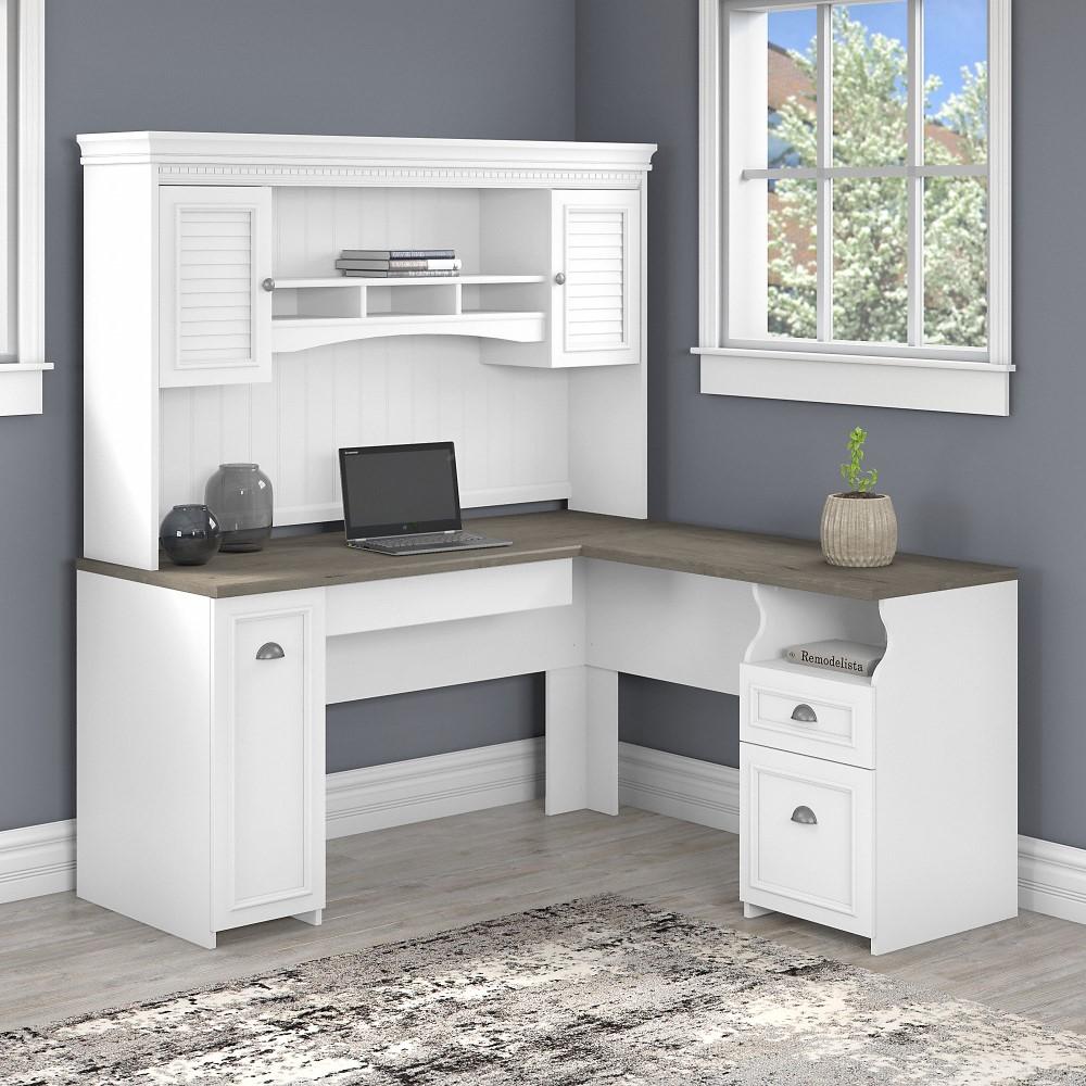 Bush Furniture Fairview L Shaped Desk with Hutch - Thumbnail 2