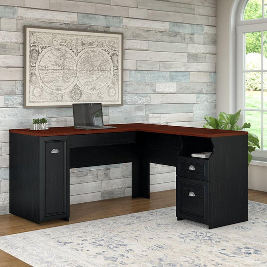 Bush Furniture - Fairview L Shaped Desk in Antique Black - WC53930-03K veiw 2