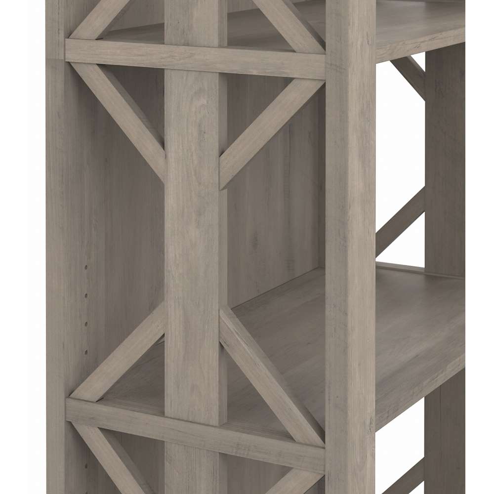 Bush Furniture - Homestead 4 Shelf Bookcase in Driftwood Gray - HOB166DG-03 veiw 5