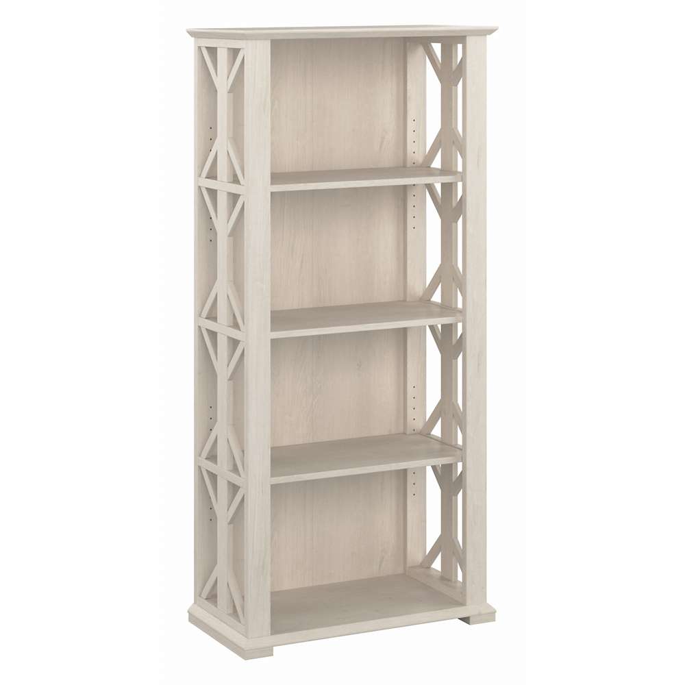 Bush Furniture - Homestead 4 Shelf Bookcase in Linen White Oak - HOB166LW-03 veiw 1