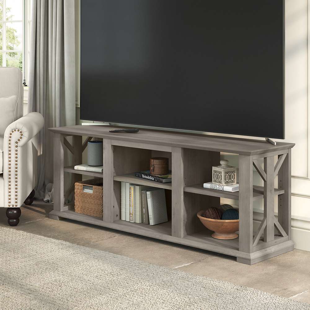 Bush Furniture - Homestead 60W TV Stand in Driftwood Gray - HOV160DG-03 veiw 2