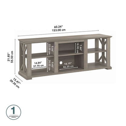 Bush Furniture - Homestead 60W TV Stand in Driftwood Gray - HOV160DG-03 veiw 3