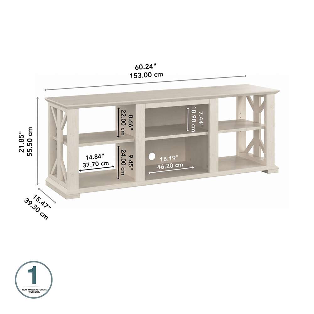 Bush Furniture - Homestead 60W TV Stand in Linen White Oak - HOV160LW-03 veiw 3