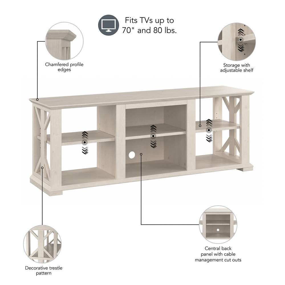 Bush Furniture - Homestead 60W TV Stand in Linen White Oak - HOV160LW-03 veiw 6
