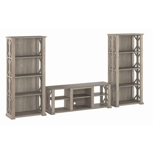 Bush Furniture - Homestead 60W TV Stand w Bookcases in Driftwood Gray - HOT012DG veiw 1