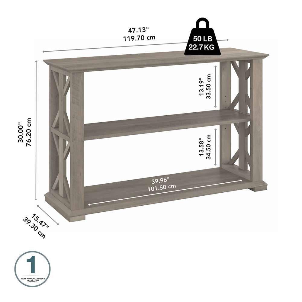 Bush Furniture - Homestead Console Table in Driftwood Gray - HOT248DG-03 veiw 3