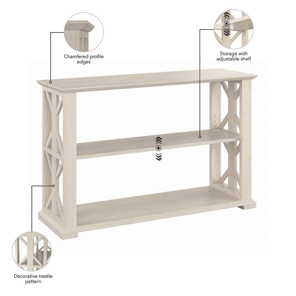 Bush Furniture - Homestead Console Table in Linen White Oak - HOT248LW-03 veiw 6