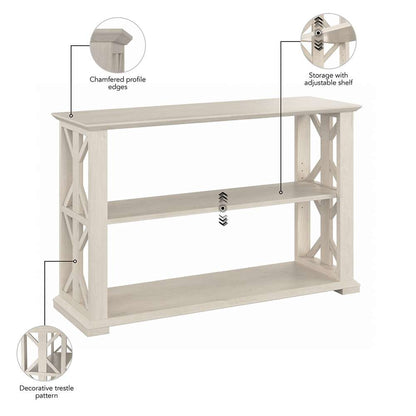 Bush Furniture - Homestead Console Table in Linen White Oak - HOT248LW-03 veiw 6