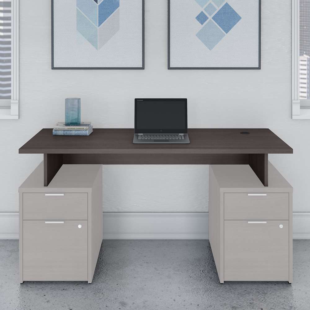 Bush Furniture - Jamestown 60W Desk Surface in Storm Gray - JTD160SG veiw 4