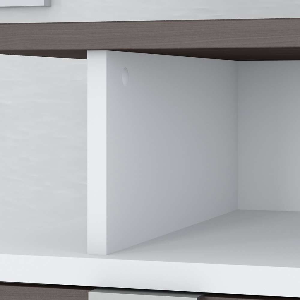 Bush Furniture - Jamestown 72W Desk Surface in White and Storm Gray - JTD172SGWH veiw 3