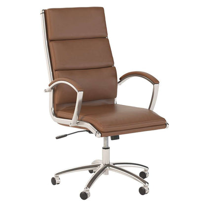 Bush Furniture - Jamestown High Back Leather Executive Office Chair in Saddle Tan - JTN027SD veiw 1