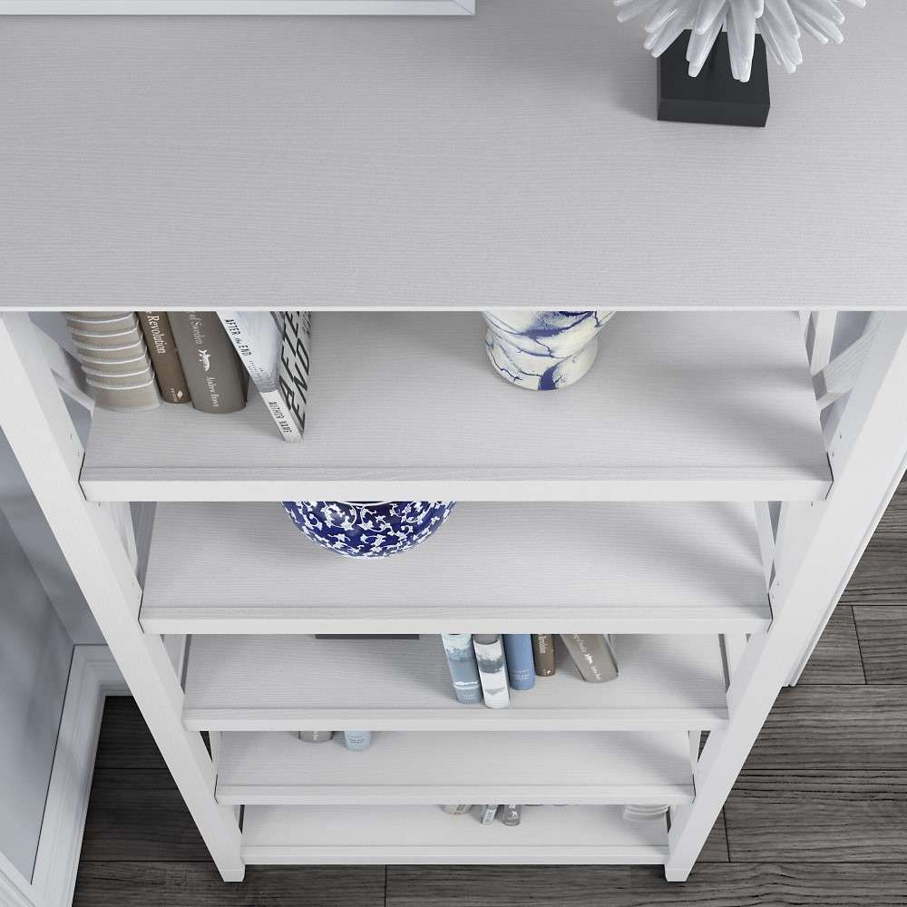 Bush Furniture - Key West 5 Shelf Bookcase Set in Pure White Oak - KWS046WT veiw 5
