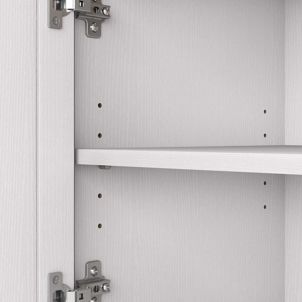 Bush Furniture - Key West Tall TV Stand with (Set of 2) Bookcases in Pure White Oak - KWS027WT veiw 5