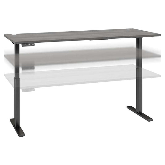 Bush Business Furniture - Move 60 Series 72W x 30D Electric Height Adjustable Standing Desk in Platinum Gray with Black Base - M6S7230PGBK veiw 1