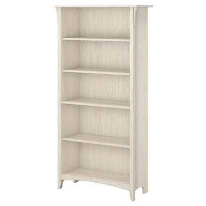 Bush Furniture - Salinas 5 Shelf Bookcase in Antique White - SAB132AW-03 veiw 1