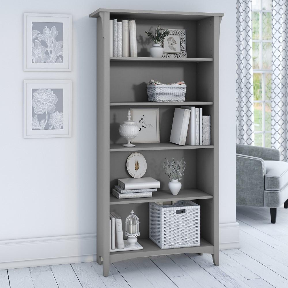 Bush Furniture - Salinas 5 Shelf Bookcase in Cape Cod Gray - SAB132CG-03 veiw 2