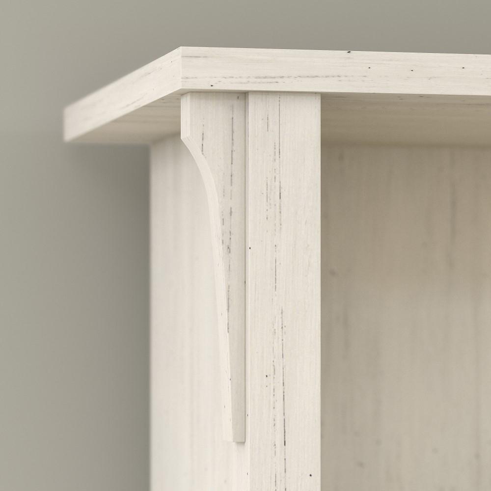 Bush Furniture - Salinas 60W L Shaped Desk with Lateral File Cabinet and Bookcase in Antique White - SAL003AW veiw 5