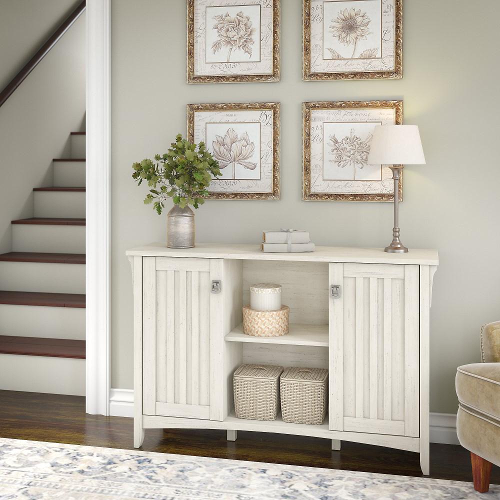 Bush Furniture - Salinas Accent Storage Cabinet with Doors in Antique White - SAS147AW-03 veiw 2