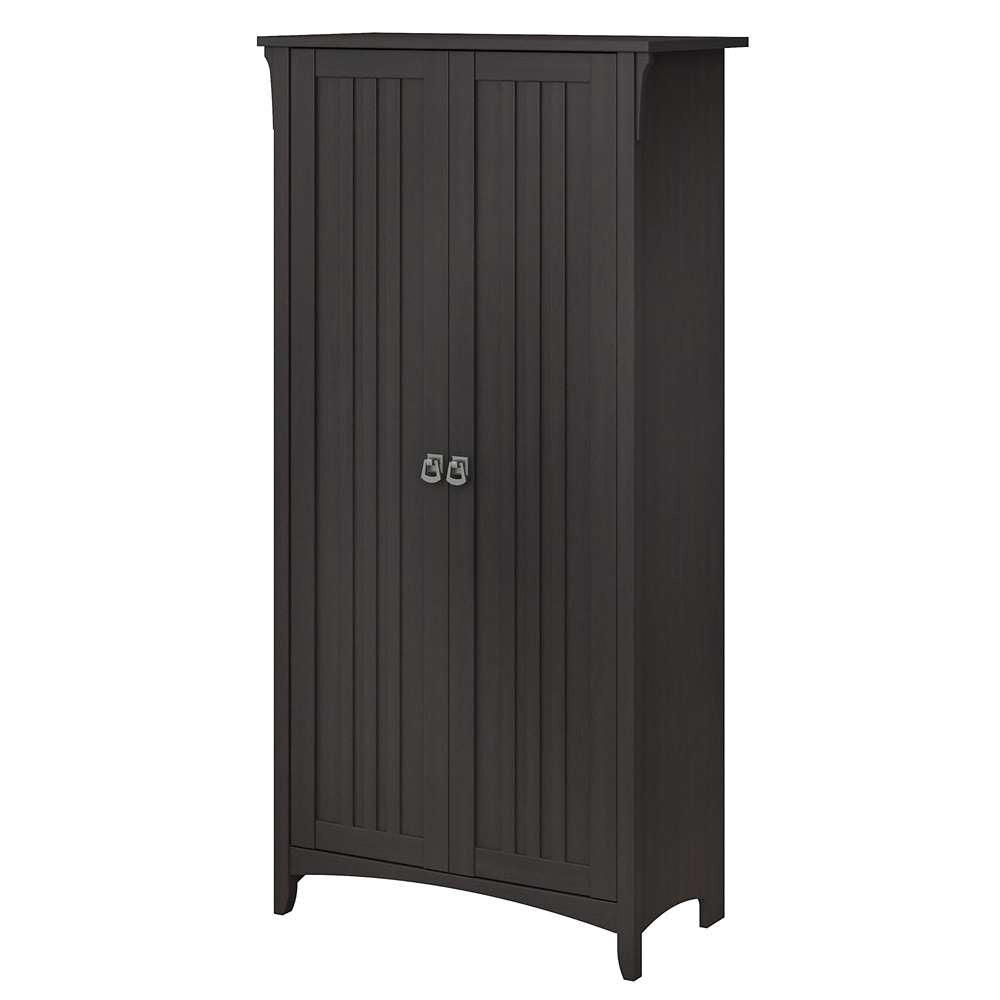 Bush Furniture - Salinas Bathroom Storage Cabinet with Doors in Vintage Black - SAL015VB veiw 1