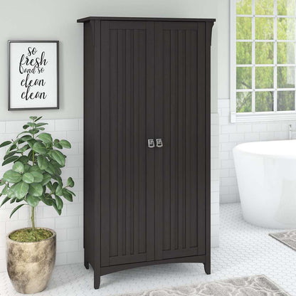 Bush Furniture - Salinas Bathroom Storage Cabinet with Doors in Vintage Black - SAL015VB veiw 4