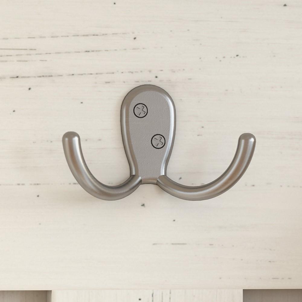 Bush Furniture - Salinas Entryway Storage Set with Hall Tree, Shoe Bench and Cabinet in Antique White - SAL008AW veiw 4