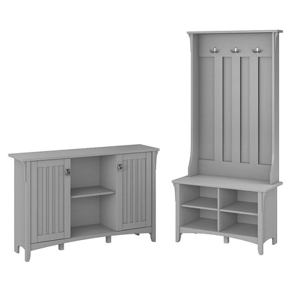 Bush Furniture - Salinas Entryway Storage Set with Hall Tree, Shoe Bench and Cabinet in Cape Cod Gray - SAL008CG veiw 1