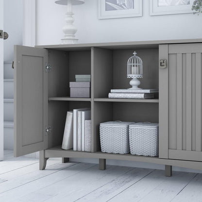 Bush Furniture - Salinas Entryway Storage Set with Hall Tree, Shoe Bench and Cabinet in Cape Cod Gray - SAL008CG veiw 4