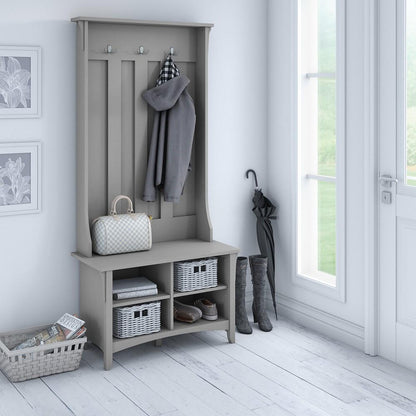 Bush Furniture - Salinas Hall Tree with Storage Bench in Cape Cod Gray - SAL001CG veiw 2