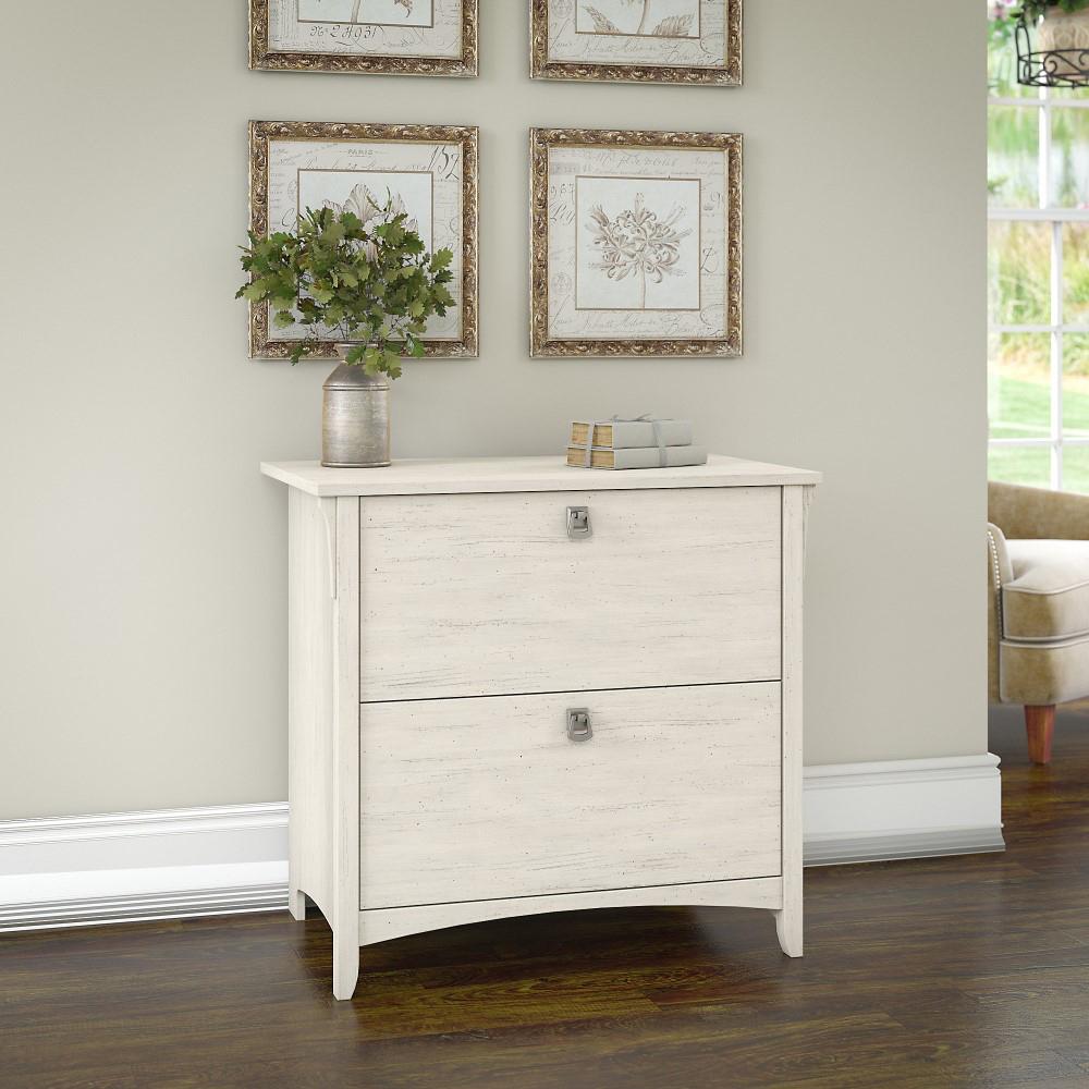 Bush Furniture - Salinas Lateral File Cabinet in Antique White - SAF132AW-03 veiw 2