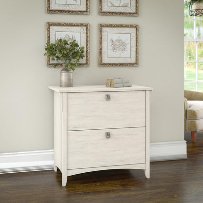 Bush Furniture - Salinas Lateral File Cabinet in Antique White - SAF132AW-03 veiw 2