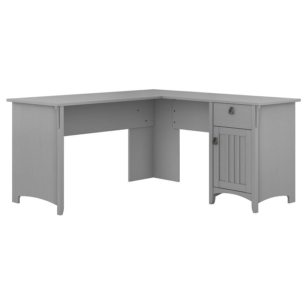 Bush Furniture - Salinas L Shaped Desk with Storage in Cape Cod Gray - SAD160CG-03 veiw 1