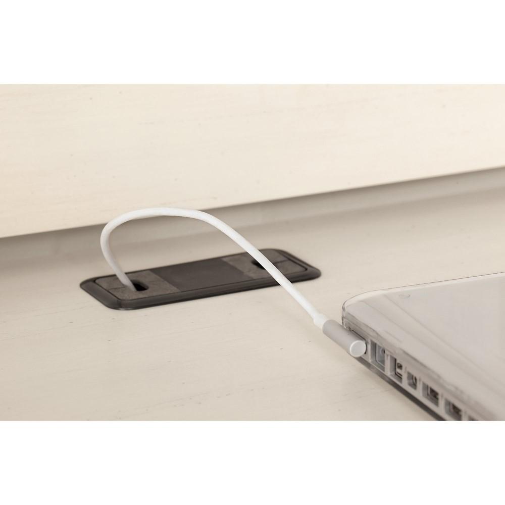 Bush Furniture - Salinas Mission Desk with Hutch, File Cabinet and 5 Shelf Bookcase in Antique White - SAL002AW veiw 3