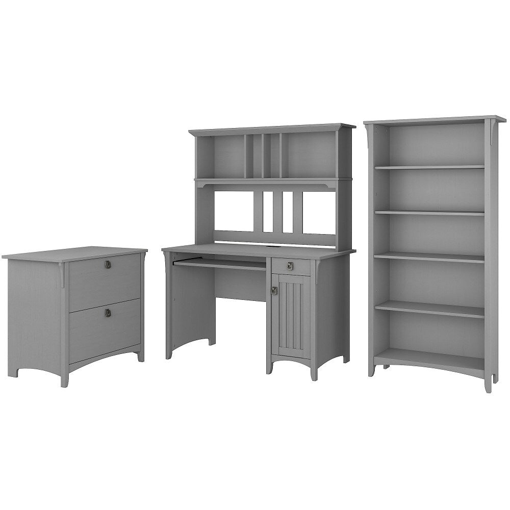 Bush Furniture - Salinas Mission Desk with Hutch, Lateral File Cabinet and Bookcase in Cape Cod Gray - SAL002CG veiw 1